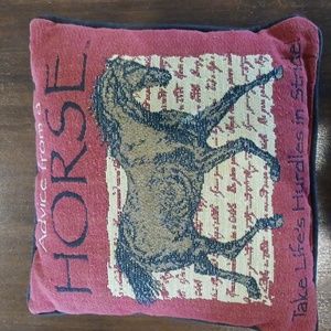 Horse Throw Pillow, 2sides Manual Woodworks and Weavers, 12x12 (tan black Rust)